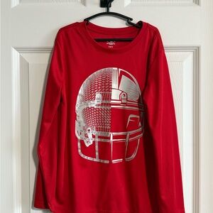 Athletic Works Red Long Sleeve Kids Shirt with Graphic Helmet